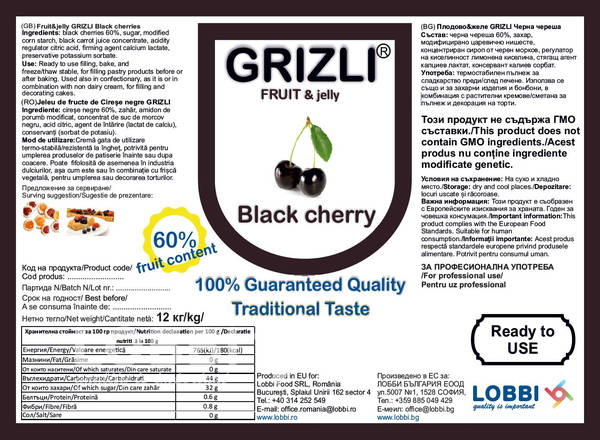 GRIZLI FRUIT&jelly 70% Black cherry