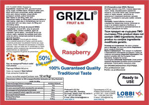 GRIZLI FRUIT&fill 50% Raspberry Плодов пълнеж Малина
